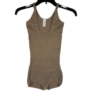 Co'Coon Shapewear Powertech Slim Hiphugger Bodysuit Womens Size S Tan